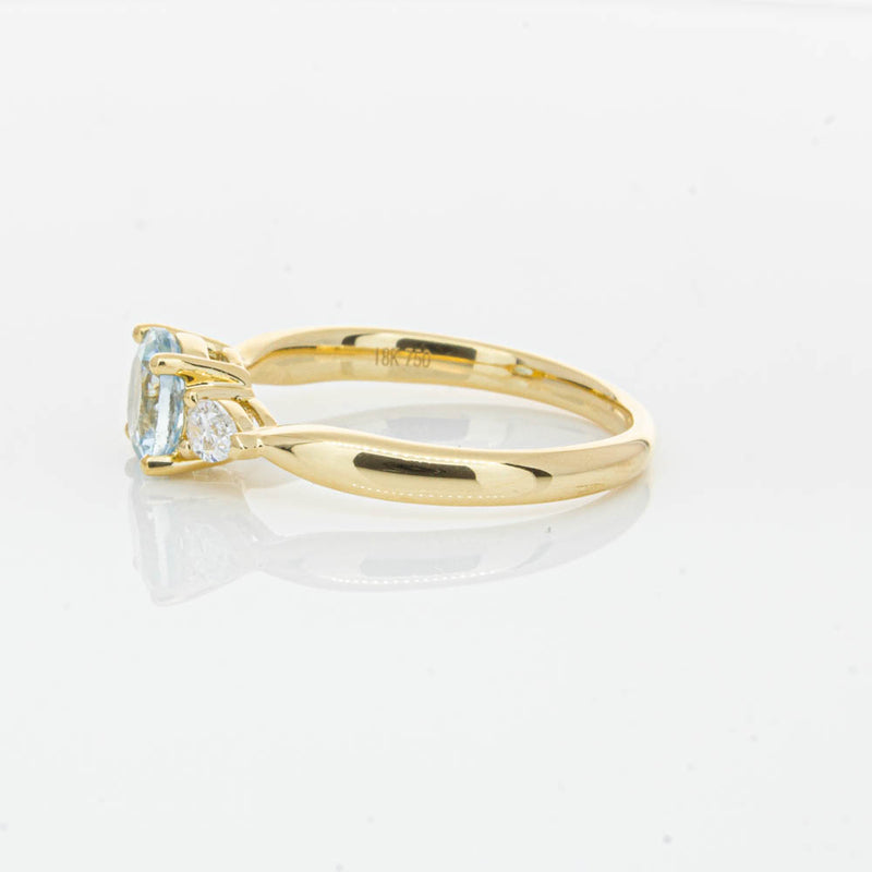 18ct Yellow Gold Aquamarine & Diamond Ayla Ring-Ring-Walker & Hall