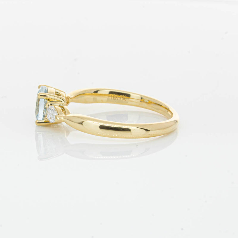 18ct Yellow Gold Aquamarine & Diamond Ayla Ring-Ring-Walker & Hall