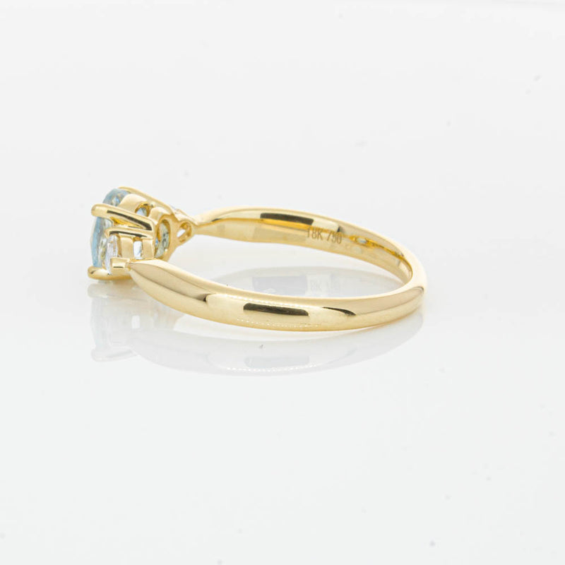 18ct Yellow Gold Aquamarine & Diamond Ayla Ring-Ring-Walker & Hall