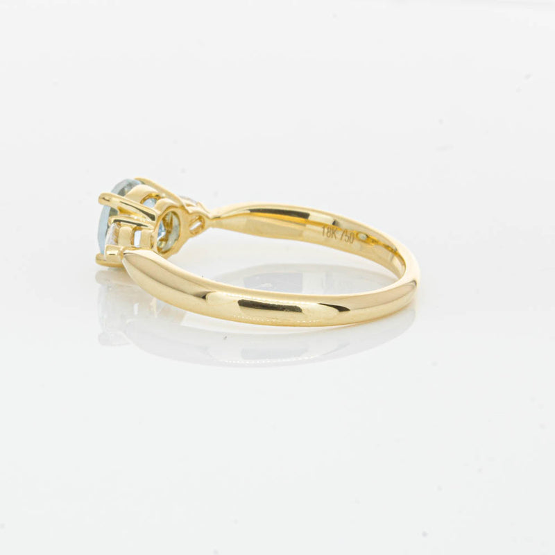 18ct Yellow Gold Aquamarine & Diamond Ayla Ring-Ring-Walker & Hall