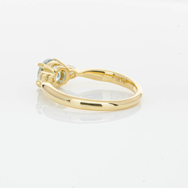 18ct Yellow Gold Aquamarine & Diamond Ayla Ring-Ring-Walker & Hall