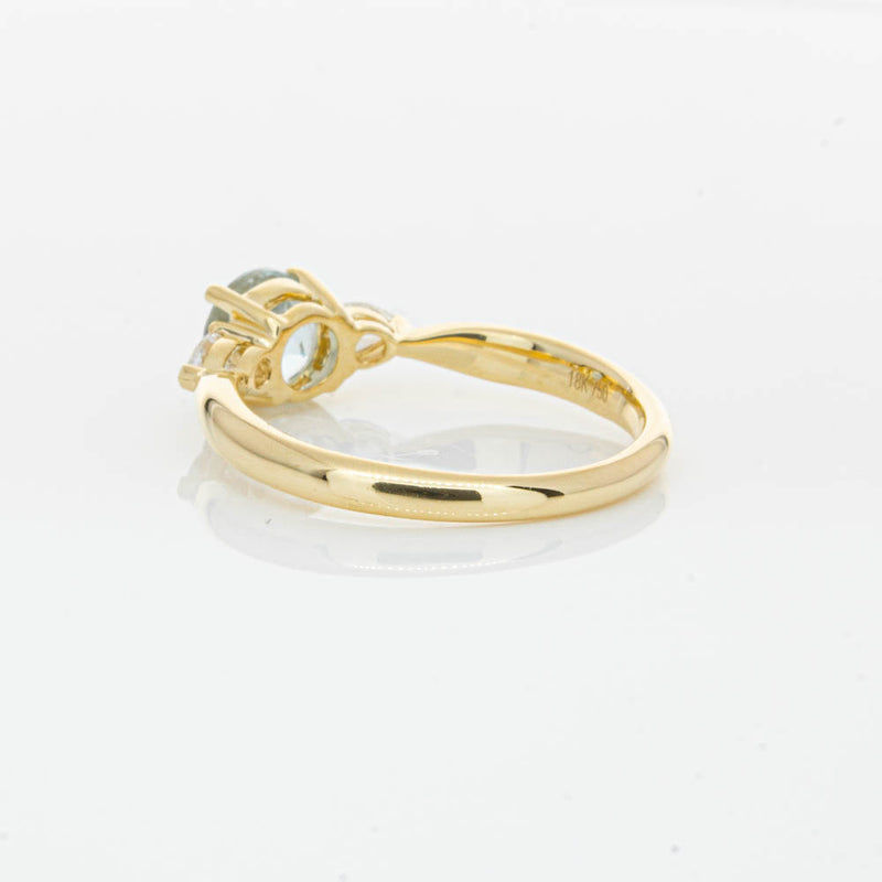 18ct Yellow Gold Aquamarine & Diamond Ayla Ring-Ring-Walker & Hall