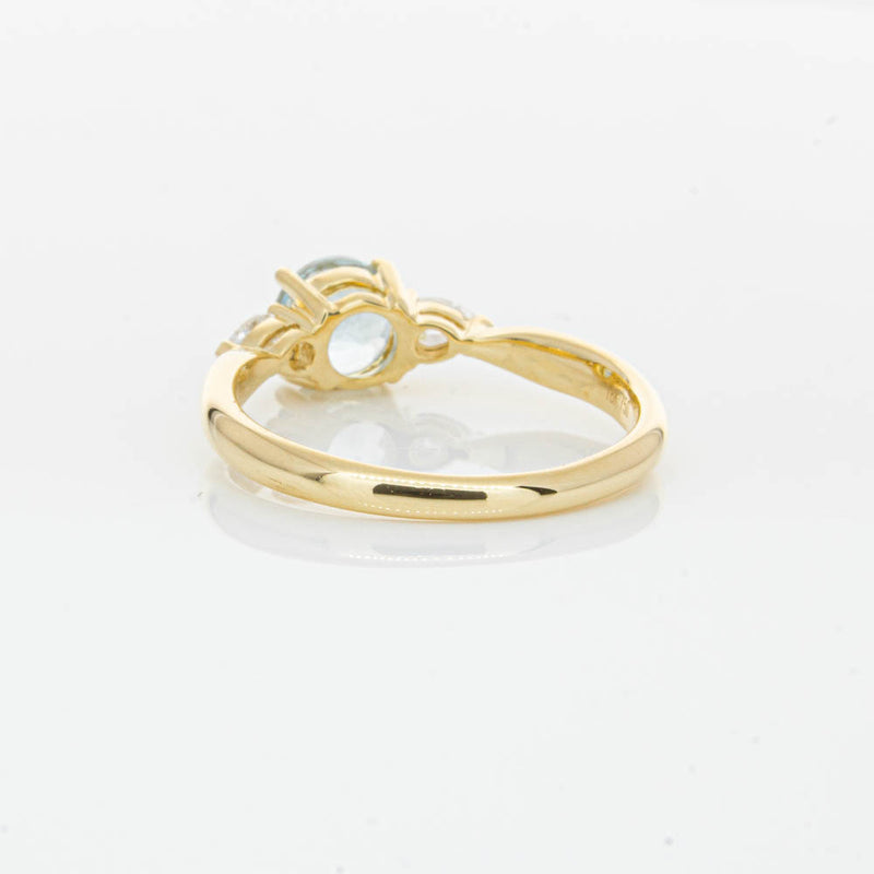 18ct Yellow Gold Aquamarine & Diamond Ayla Ring-Ring-Walker & Hall