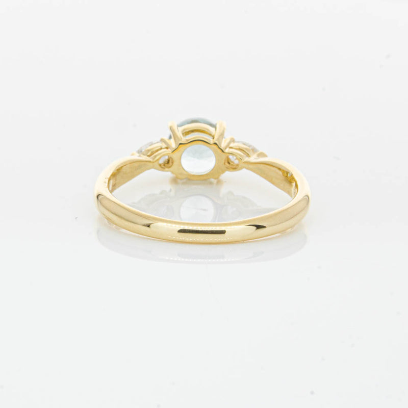 18ct Yellow Gold Aquamarine & Diamond Ayla Ring-Ring-Walker & Hall
