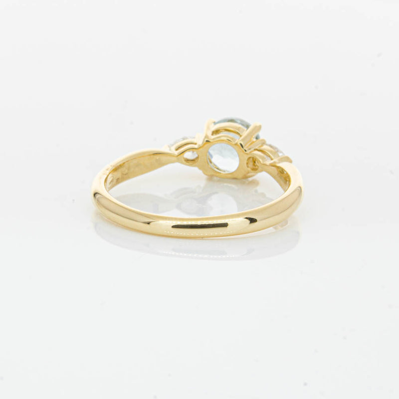 18ct Yellow Gold Aquamarine & Diamond Ayla Ring-Ring-Walker & Hall