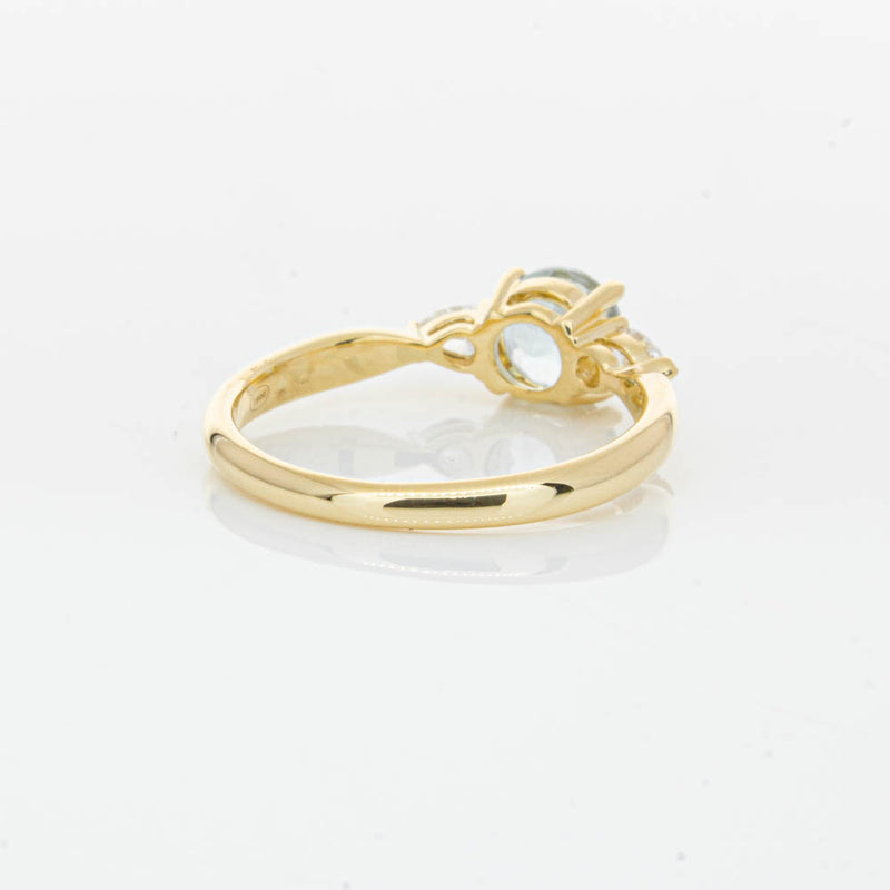 18ct Yellow Gold Aquamarine & Diamond Ayla Ring-Ring-Walker & Hall