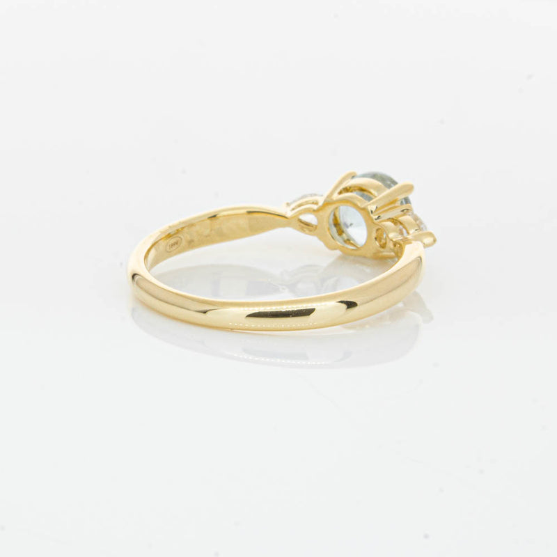 18ct Yellow Gold Aquamarine & Diamond Ayla Ring-Ring-Walker & Hall