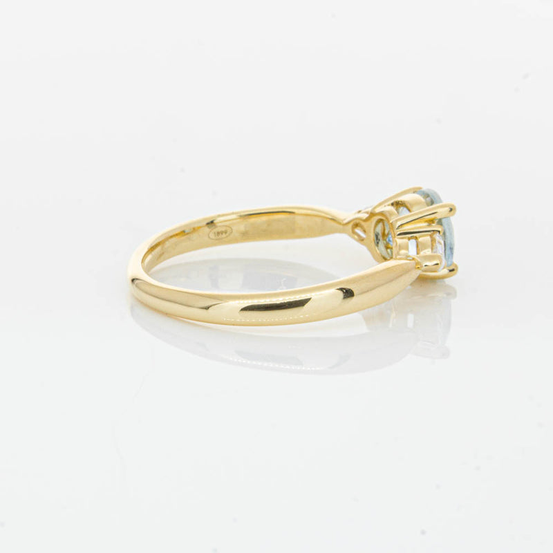 18ct Yellow Gold Aquamarine & Diamond Ayla Ring-Ring-Walker & Hall