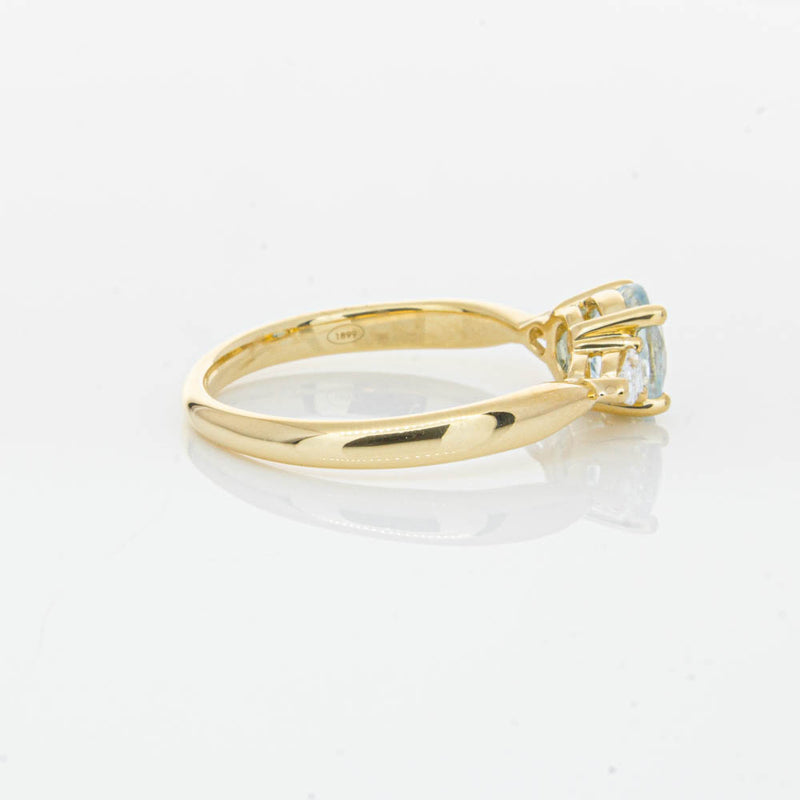 18ct Yellow Gold Aquamarine & Diamond Ayla Ring-Ring-Walker & Hall