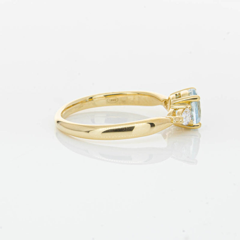 18ct Yellow Gold Aquamarine & Diamond Ayla Ring-Ring-Walker & Hall