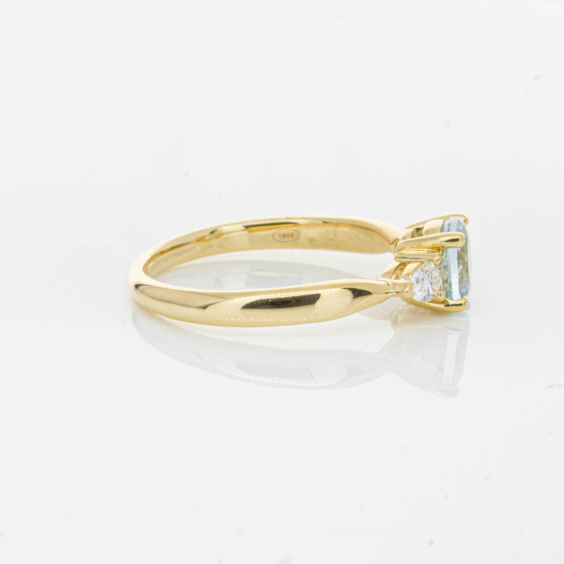 18ct Yellow Gold Aquamarine & Diamond Ayla Ring-Ring-Walker & Hall