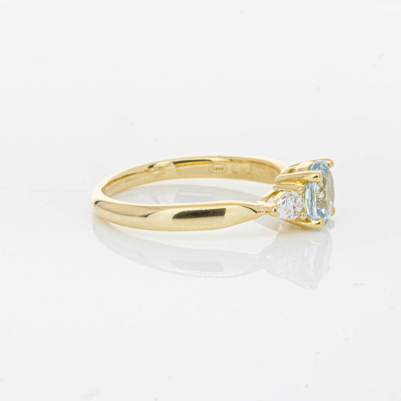 18ct Yellow Gold Aquamarine & Diamond Ayla Ring-Ring-Walker & Hall