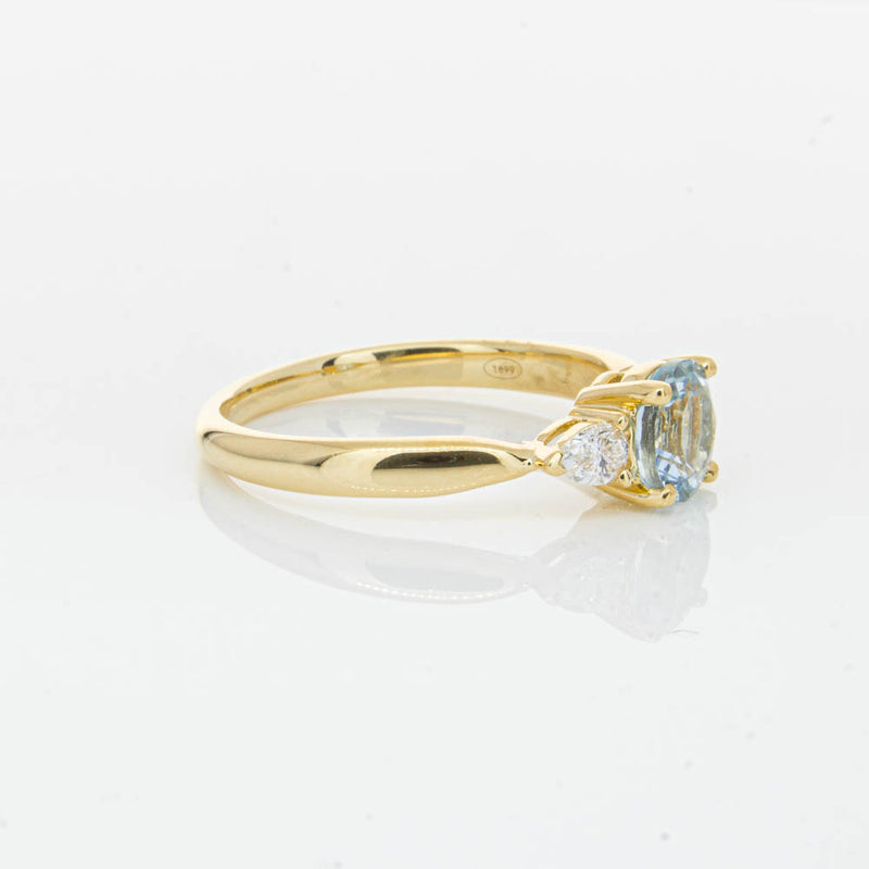 18ct Yellow Gold Aquamarine & Diamond Ayla Ring-Ring-Walker & Hall
