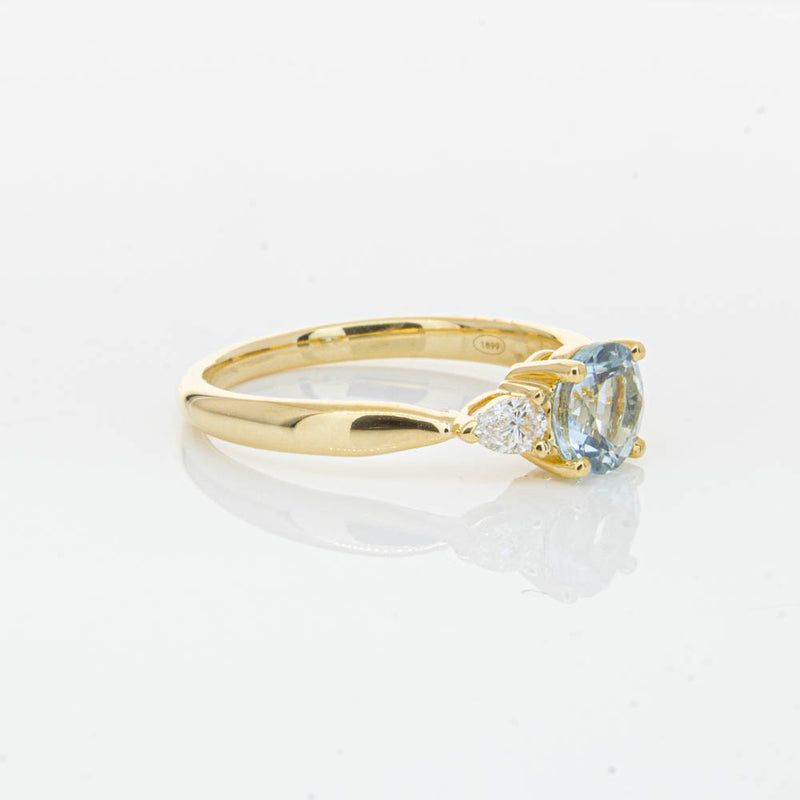 18ct Yellow Gold Aquamarine & Diamond Ayla Ring-Ring-Walker & Hall