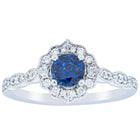 18ct White Gold .55ct Sapphire & Diamond Paramount Ring - Ring - Walker & Hall