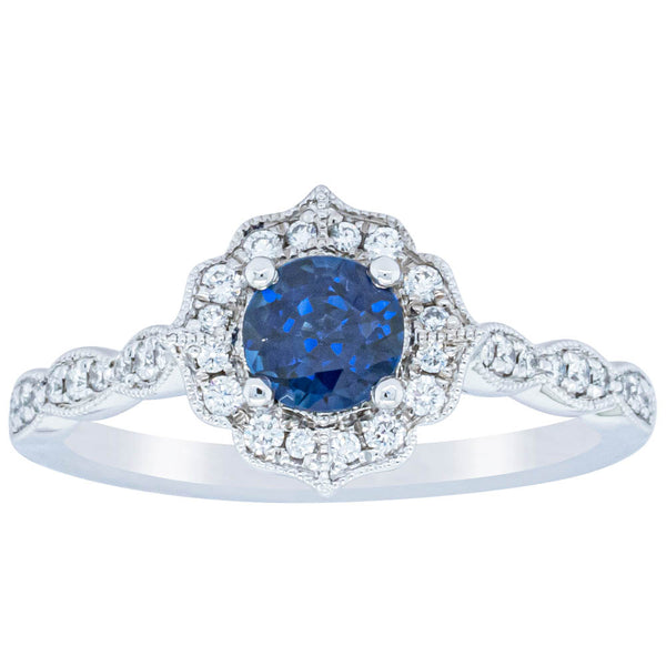 18ct White Gold .55ct Sapphire & Diamond Paramount Ring - Ring - Walker & Hall