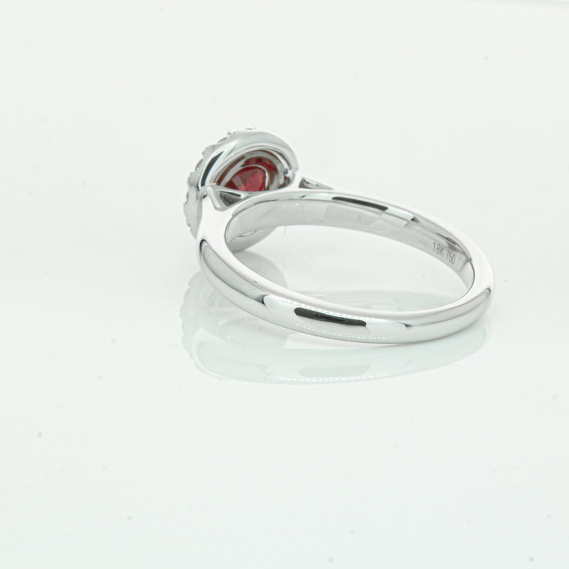 18ct White Gold 1.03ct Ruby & Diamond Eclipse Ring-Ring-Walker & Hall