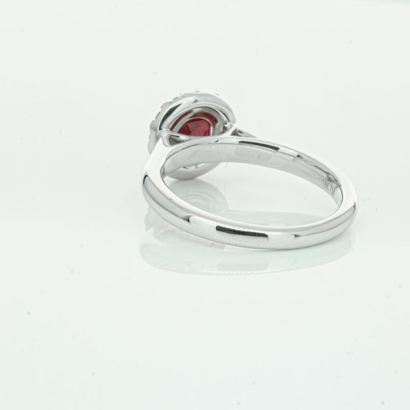 18ct White Gold 1.03ct Ruby & Diamond Eclipse Ring-Ring-Walker & Hall