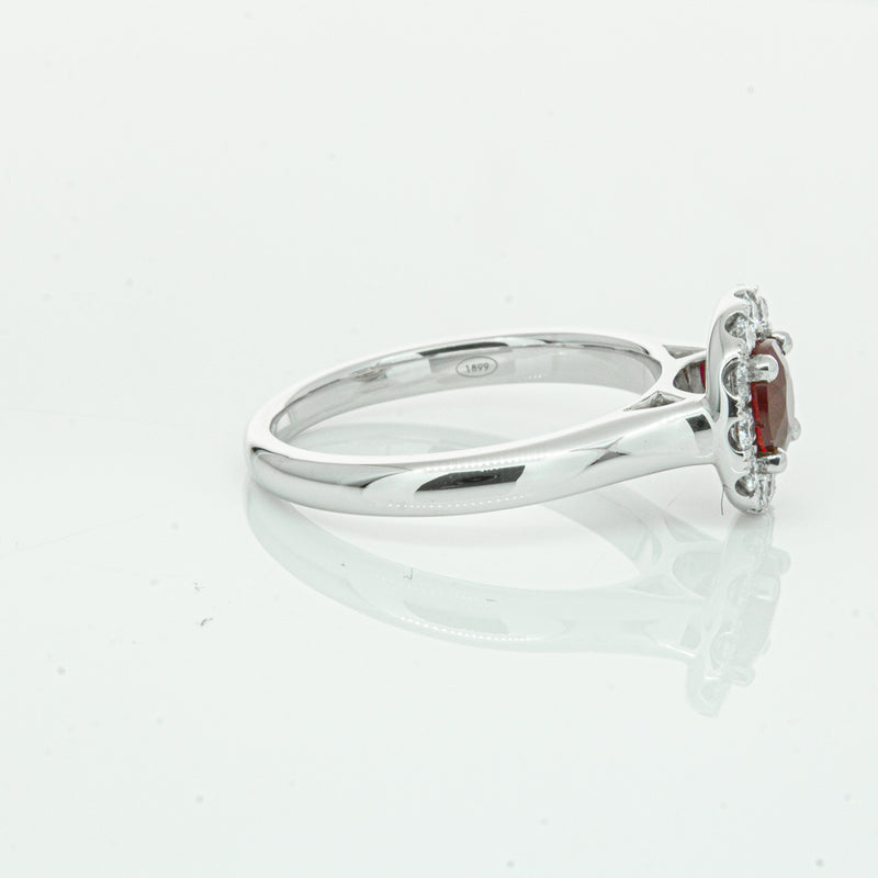 18ct White Gold 1.03ct Ruby & Diamond Eclipse Ring-Ring-Walker & Hall