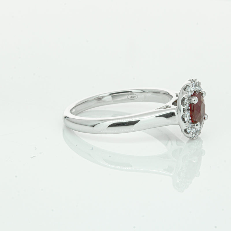 18ct White Gold 1.03ct Ruby & Diamond Eclipse Ring-Ring-Walker & Hall
