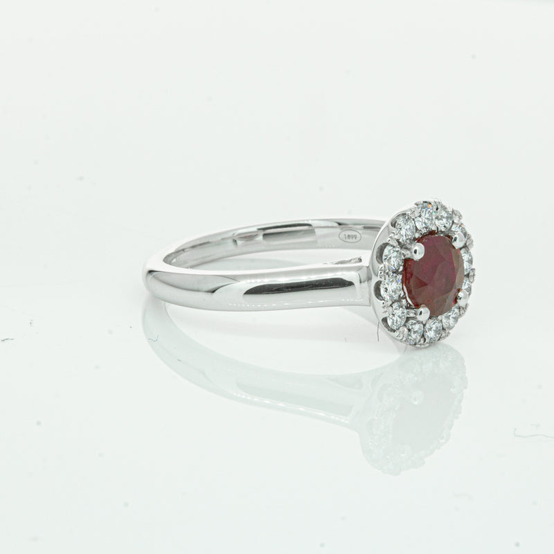 18ct White Gold 1.03ct Ruby & Diamond Eclipse Ring-Ring-Walker & Hall