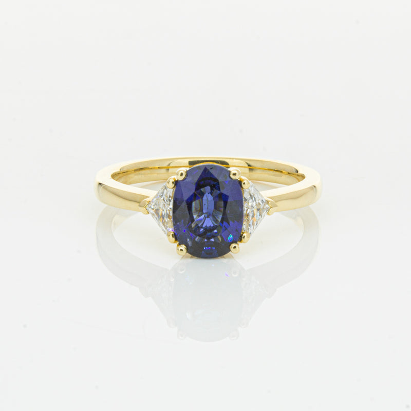 18ct Yellow Gold 1.42ct Sapphire & Diamond Ring-Ring-Walker & Hall