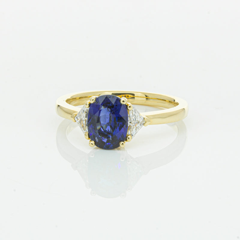 18ct Yellow Gold 1.42ct Sapphire & Diamond Ring-Ring-Walker & Hall