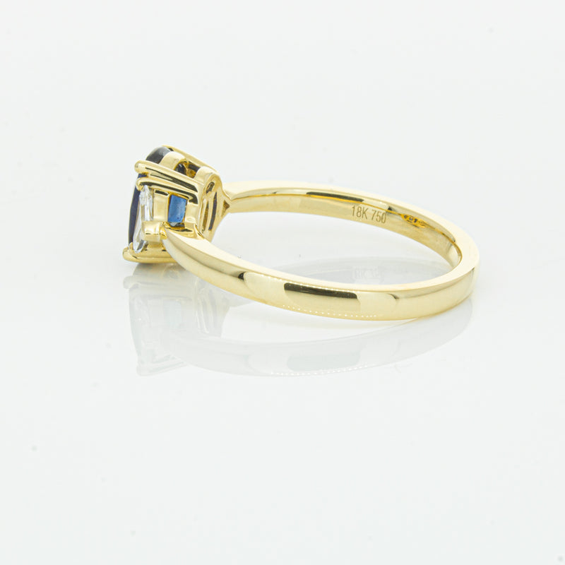 18ct Yellow Gold 1.42ct Sapphire & Diamond Ring-Ring-Walker & Hall