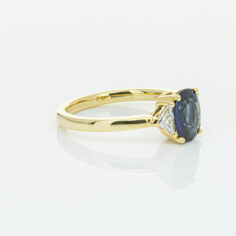 18ct Yellow Gold 1.42ct Sapphire & Diamond Ring-Ring-Walker & Hall