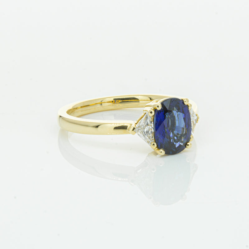 18ct Yellow Gold 1.42ct Sapphire & Diamond Ring-Ring-Walker & Hall