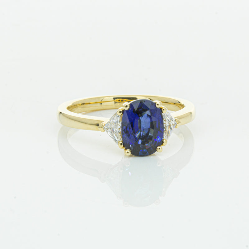 18ct Yellow Gold 1.42ct Sapphire & Diamond Ring-Ring-Walker & Hall