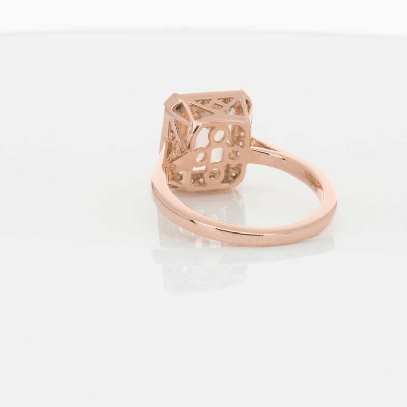 18ct Rose Gold 2.76ct Morganite & Diamond Empire Ring-Ring-Walker & Hall