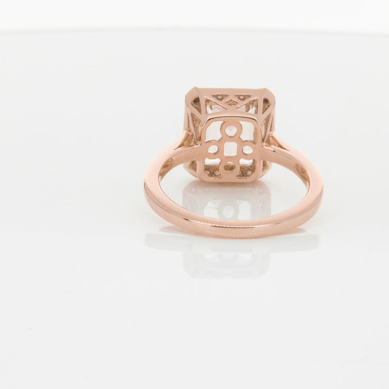 18ct Rose Gold 2.76ct Morganite & Diamond Empire Ring-Ring-Walker & Hall