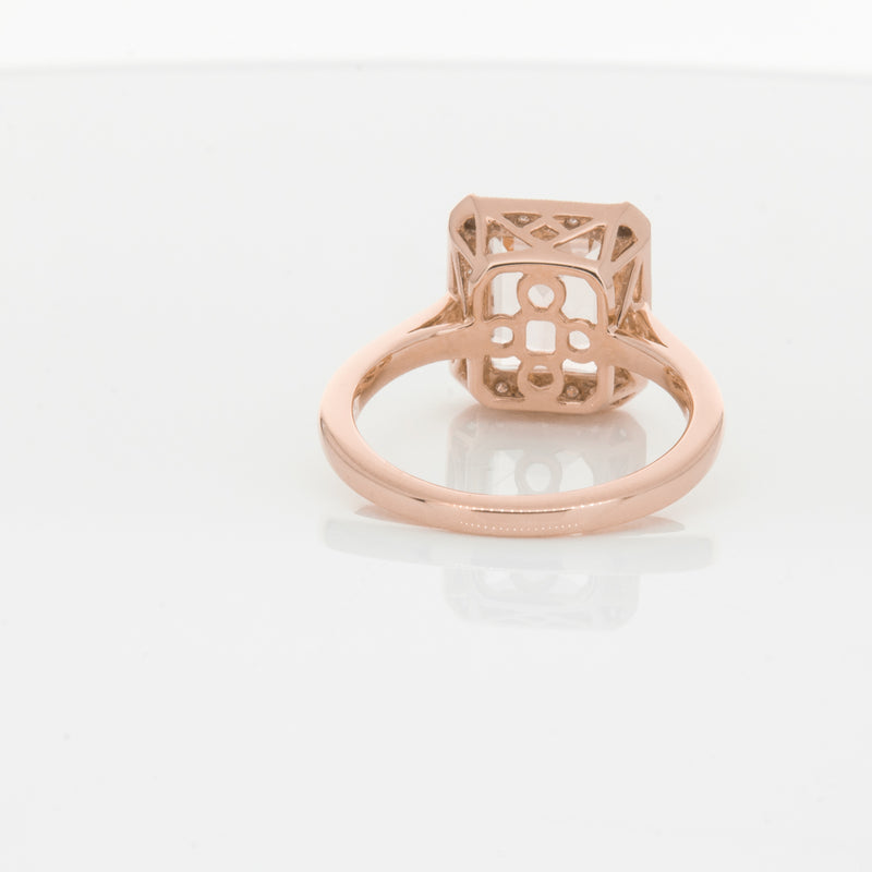 18ct Rose Gold 2.76ct Morganite & Diamond Empire Ring-Ring-Walker & Hall