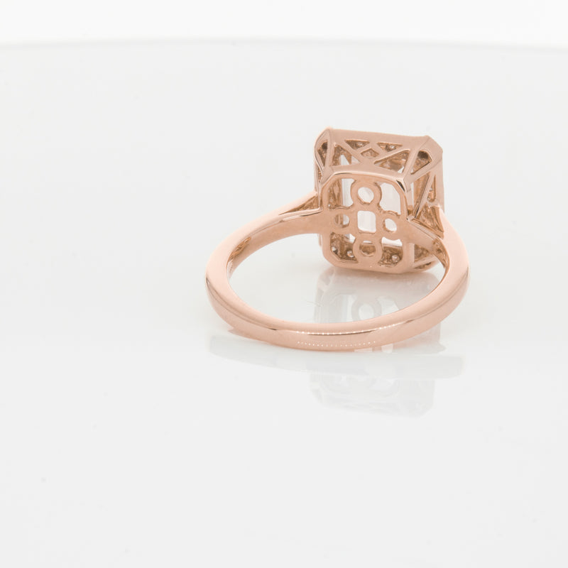 18ct Rose Gold 2.76ct Morganite & Diamond Empire Ring-Ring-Walker & Hall