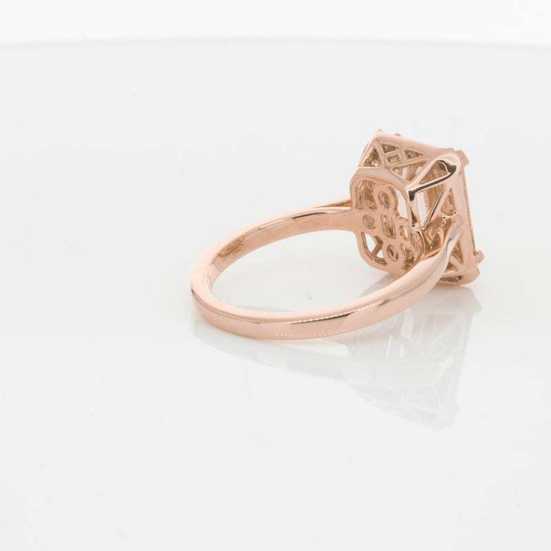 18ct Rose Gold 2.76ct Morganite & Diamond Empire Ring-Ring-Walker & Hall