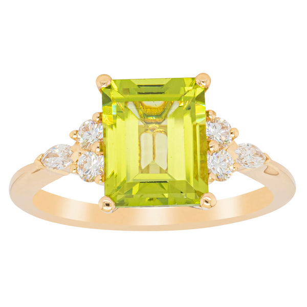 18ct Yellow Gold 2.50ct Peridot & Diamond Oriana Ring - Ring - Walker & Hall