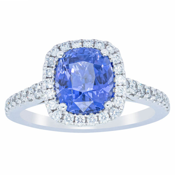 18ct White Gold 3.00ct Sapphire & Diamond Ring - Ring - Walker & Hall