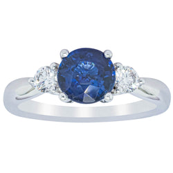 Platinum 1.60ct Sapphire & Diamond Elysian Ring - Ring - Walker & Hall