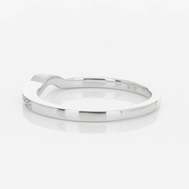 18ct White Gold .08ct Diamond Eiffel Band-Ring-Walker & Hall