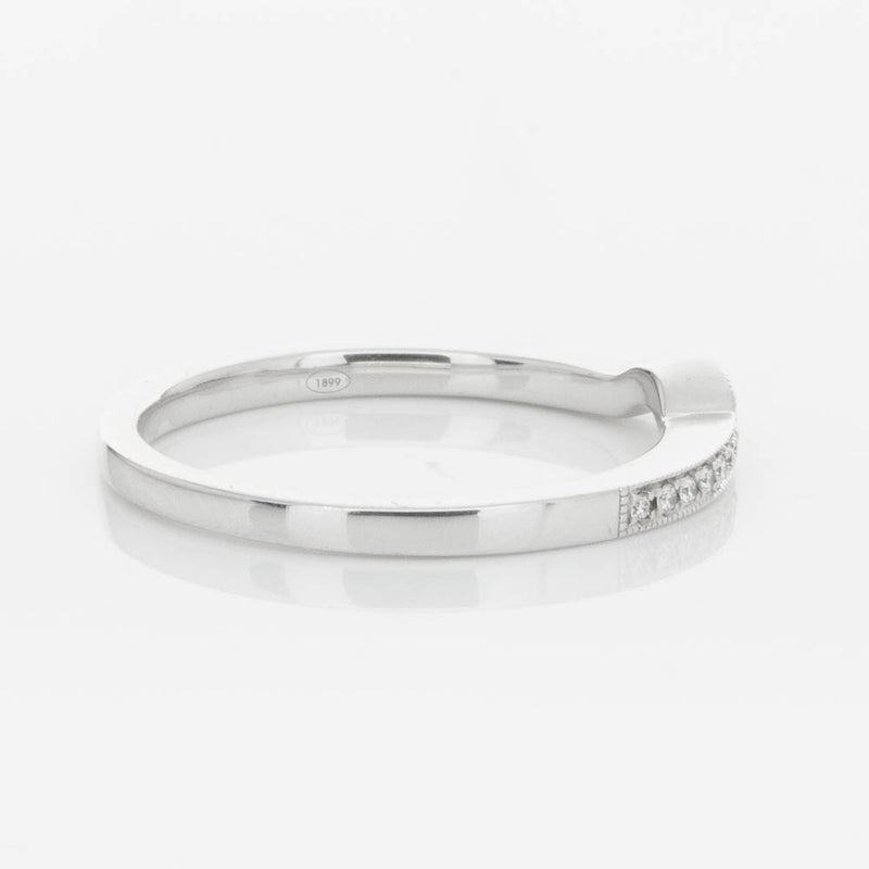 18ct White Gold .08ct Diamond Eiffel Band-Ring-Walker & Hall