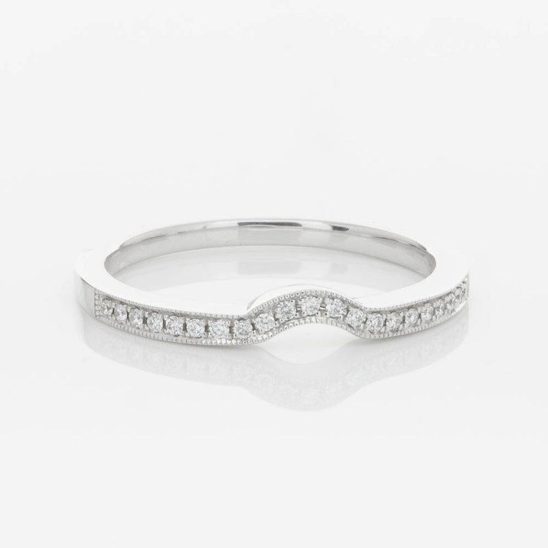 18ct White Gold .08ct Diamond Eiffel Band-Ring-Walker & Hall