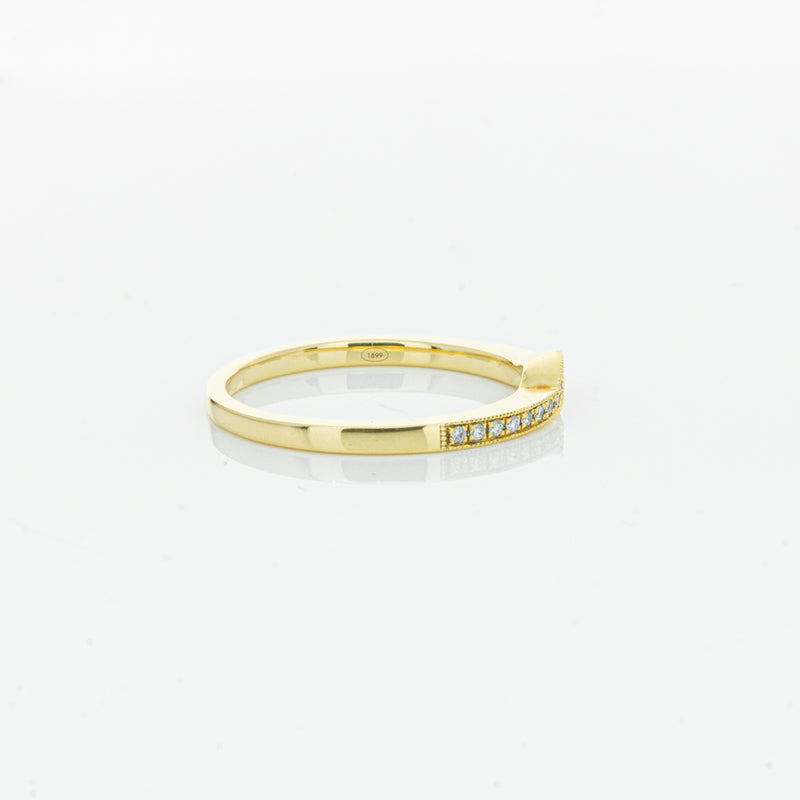 18ct Yellow Gold .08ct Diamond Eiffel Band-Ring-Walker & Hall