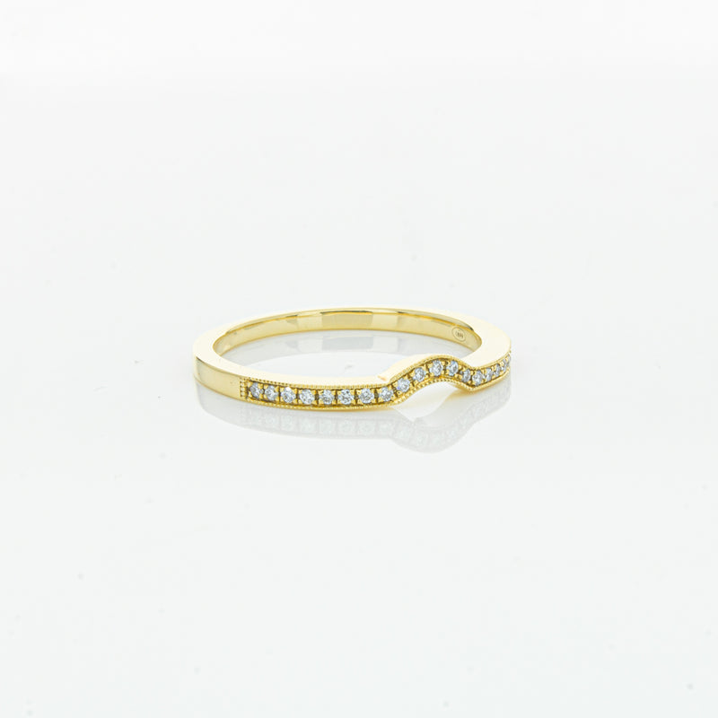 18ct Yellow Gold .08ct Diamond Eiffel Band-Ring-Walker & Hall