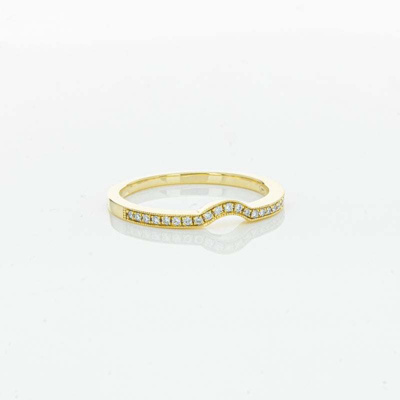 18ct Yellow Gold .08ct Diamond Eiffel Band-Ring-Walker & Hall