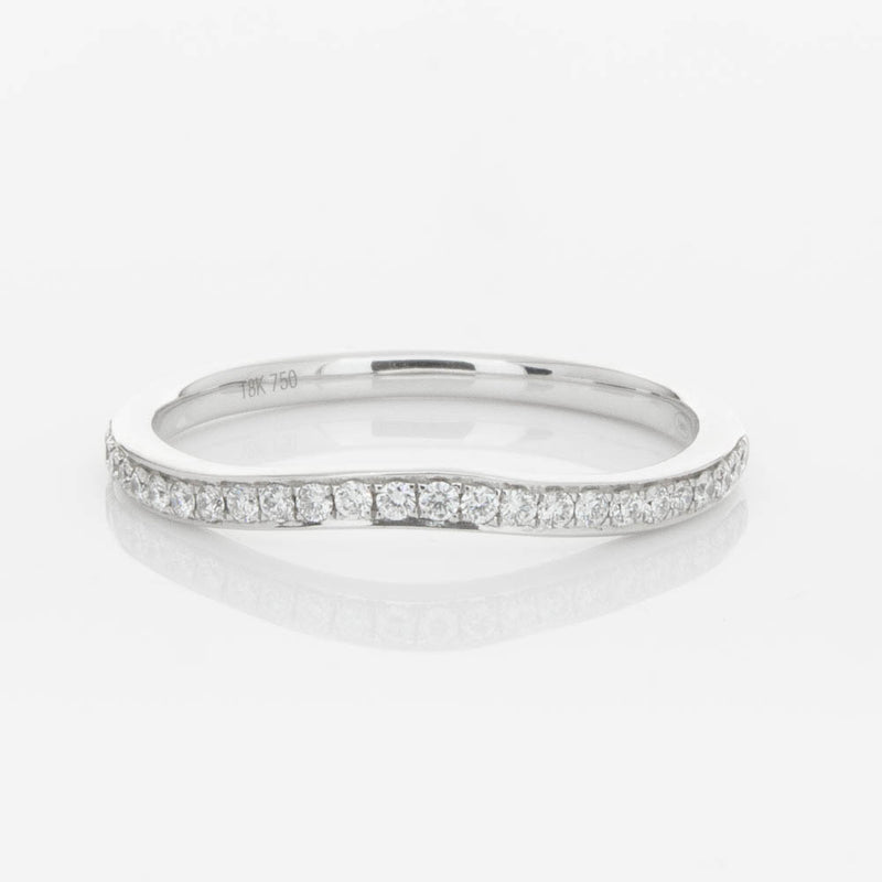 18ct White Gold .15ct Diamond Grace Band-Ring-Walker & Hall