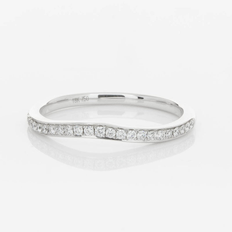 18ct White Gold .15ct Diamond Grace Band-Ring-Walker & Hall