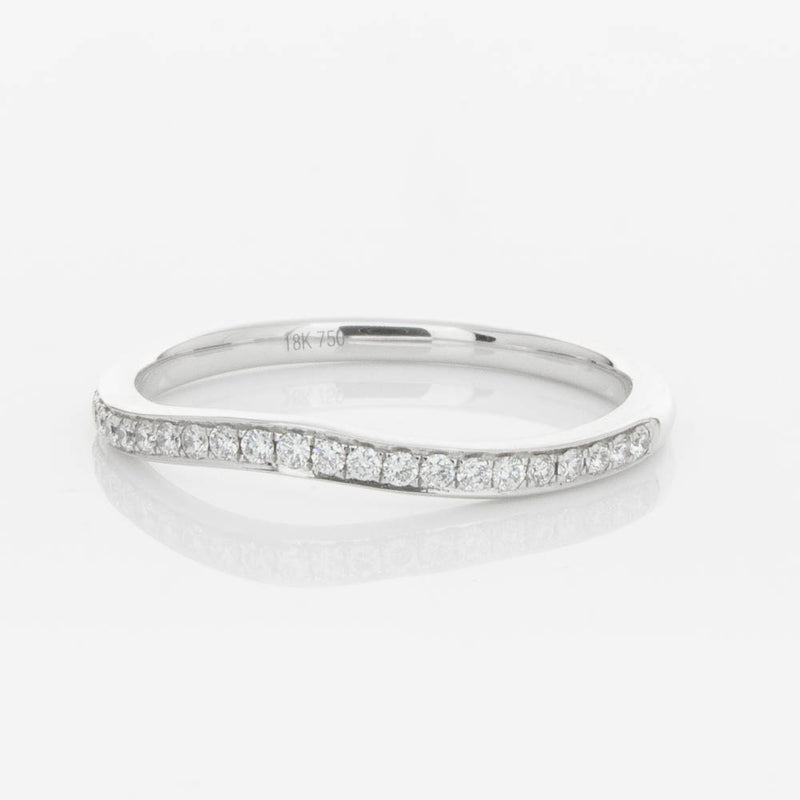 18ct White Gold .15ct Diamond Grace Band-Ring-Walker & Hall