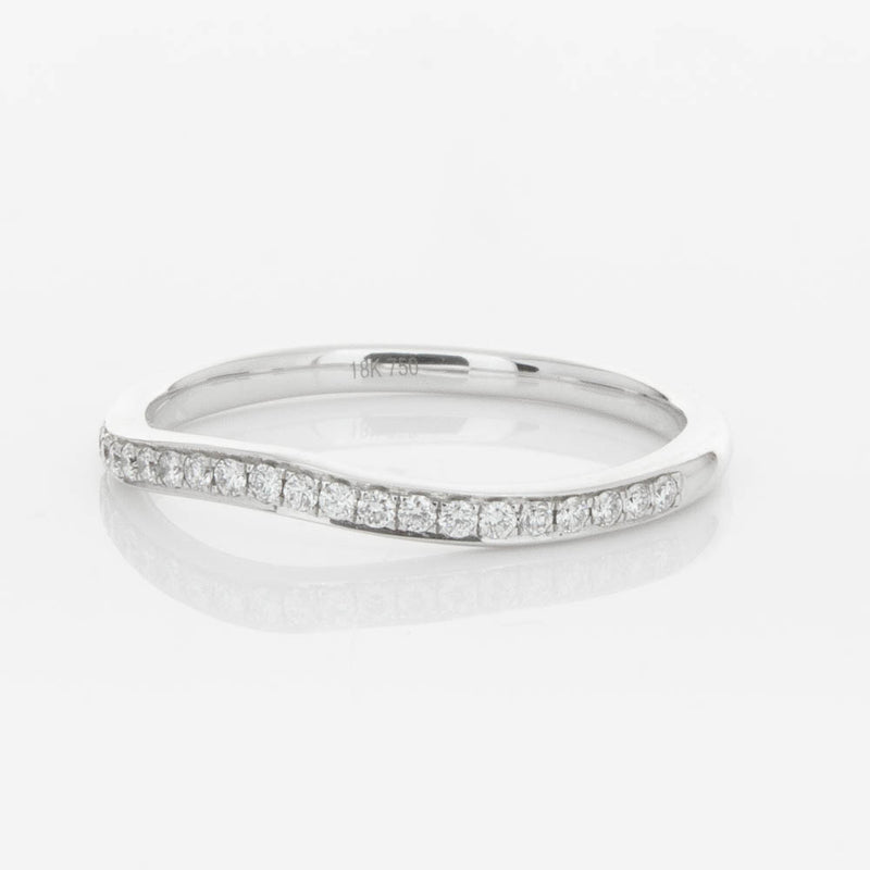 18ct White Gold .15ct Diamond Grace Band-Ring-Walker & Hall