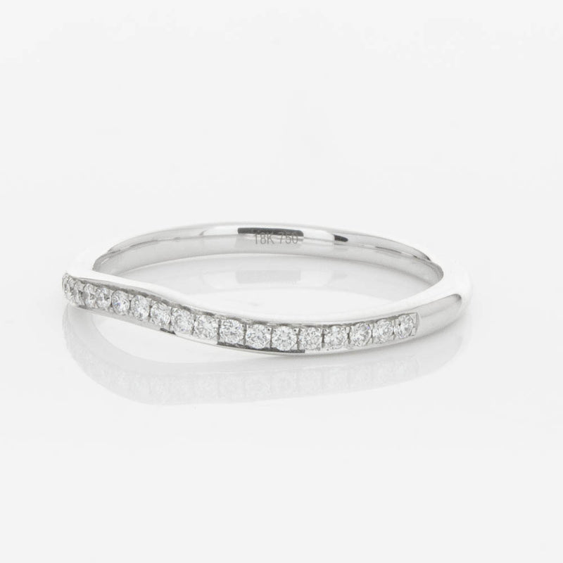 18ct White Gold .15ct Diamond Grace Band-Ring-Walker & Hall